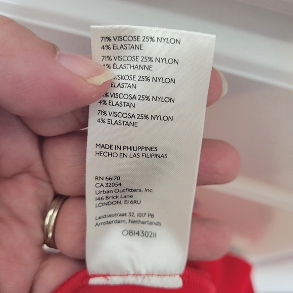 Anthropologie Maeve Tomato red knit flare with slits pull-on pants size Large - Picture 9 of 10